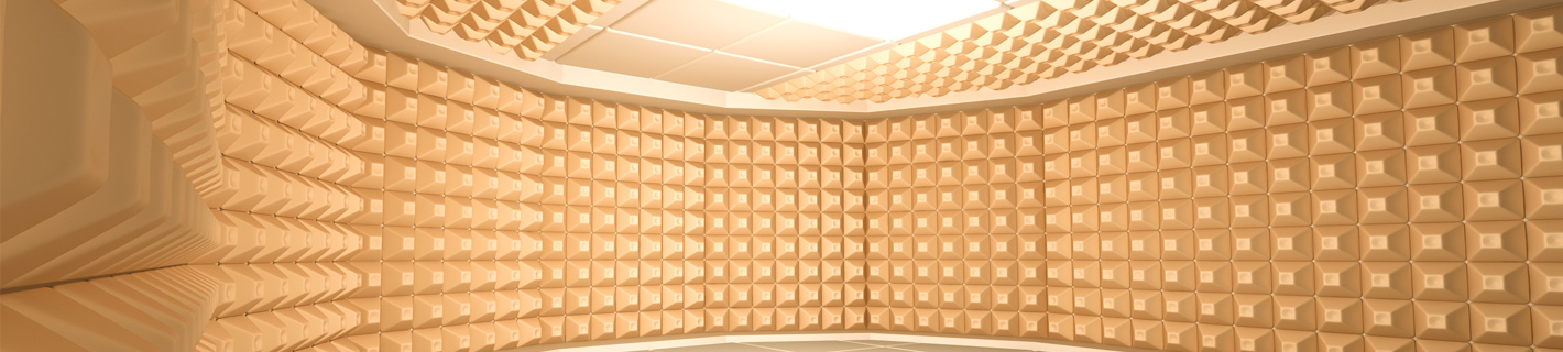 Soundproof room acoustical research and measurement.