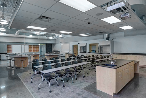 Classroom lab AV projectors and drop ceiling design.