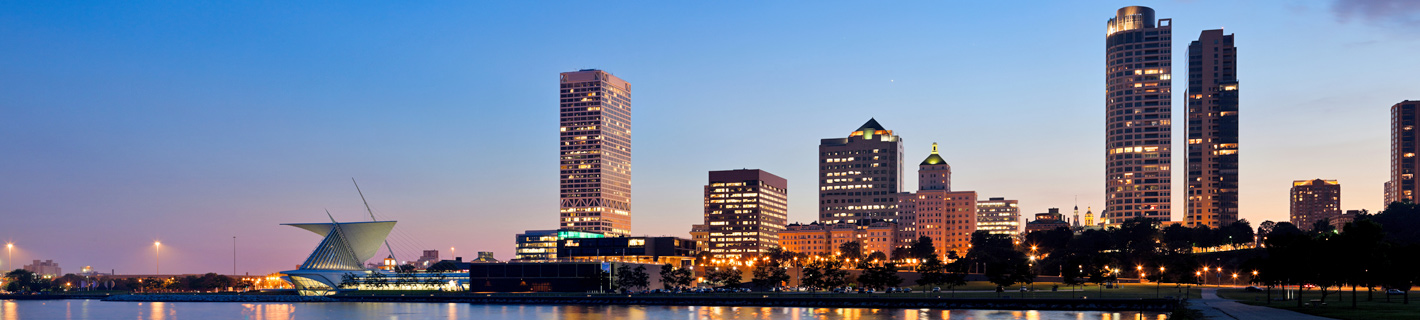 Milwaukee Wisconsin on a quiet summer night.