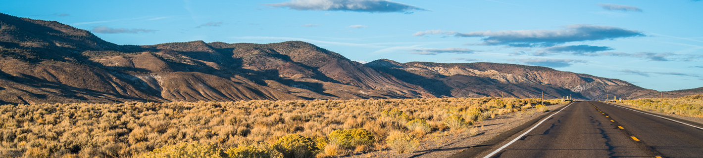 Quiet stretch of Nevada highway.