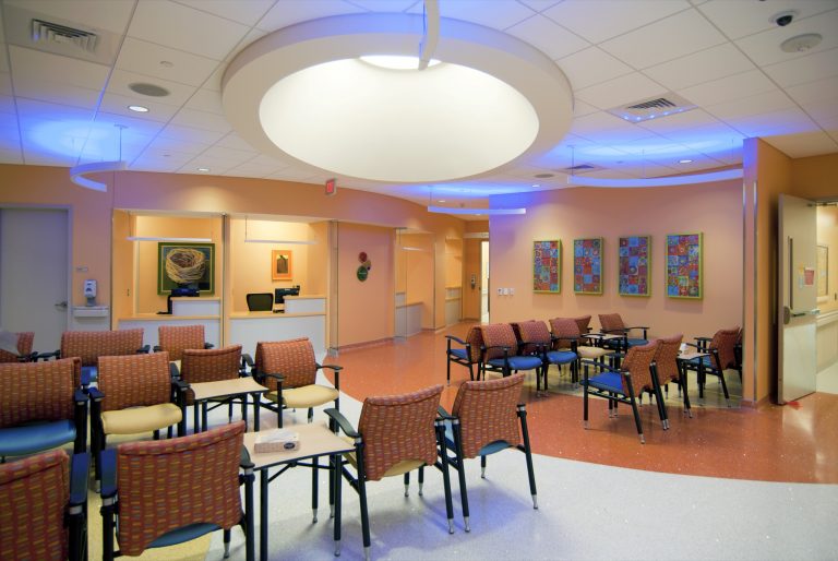 Hospital waiting area - acoustically engineered space