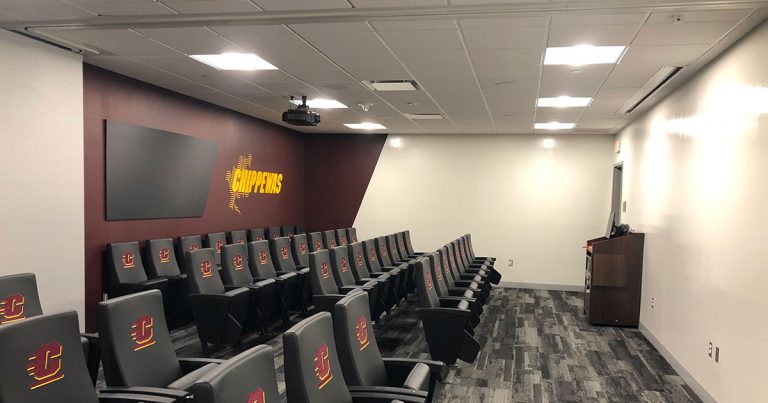 Chippewa Champions Alumni Center at Kelly Shorts Stadium - divided meeting room