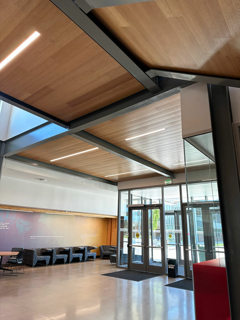 ABD Engineering & Design provided room acoustics recommendations for the award-winning Clackamas Community College Wacheno Welcome Center.